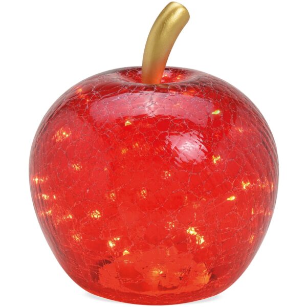 matches21 - Webshop aepfel und LED Lichter und Timer Dekoaepfel Dekoobst Glas Obst rot 1 Stk in 3 Groessen 122568 3 1 12