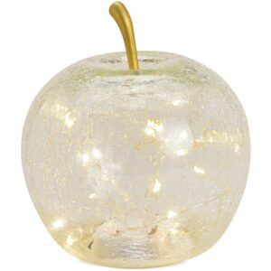matches21 - Webshop aepfel und LED Lichter und Timer Dekoaepfel Dekoobst Glas Obst transparent 1 Stk in 3 Groessen 122541 4 1 6