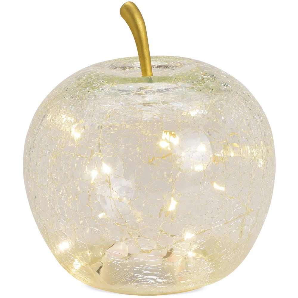 matches21 - Webshop aepfel und LED Lichter und Timer Dekoaepfel Dekoobst Glas Obst transparent 1 Stk in 3 Groessen 122541 4 1 2