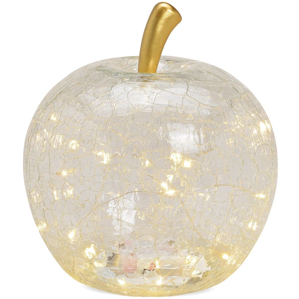 matches21 - Webshop aepfel und LED Lichter und Timer Dekoaepfel Dekoobst Glas Obst transparent 1 Stk in 3 Groessen 122541 5 1 3