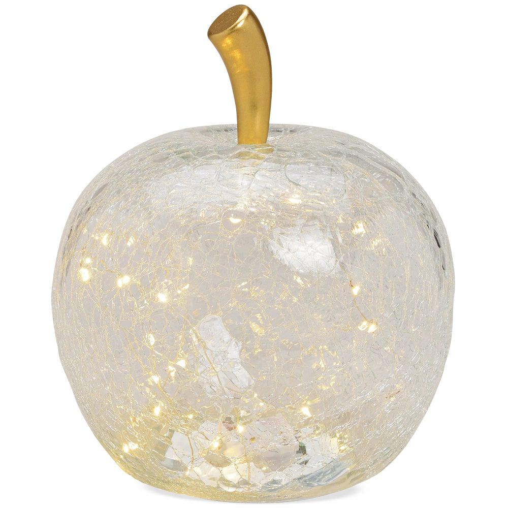 matches21 - Webshop aepfel und LED Lichter und Timer Dekoaepfel Dekoobst Glas Obst transparent 1 Stk in 3 Groessen 122541 6 1 4