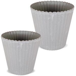 matches21 - Webshop uebertoepfe Blumentoepfe Pflanzkuebel shabby Kunststoff grau 2 Groessen 126354 1 10