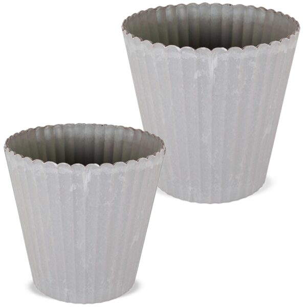 matches21 - Webshop uebertoepfe Blumentoepfe Pflanzkuebel shabby Kunststoff grau 2 Groessen 126354 1 7