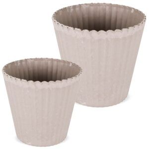 matches21 - Webshop uebertoepfe Blumentoepfe Pflanzkuebel shabby Kunststoff sand 2 Groessen 126348 1 22