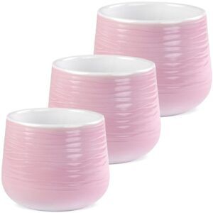 matches21 - Webshop uebertoepfe Blumentoepfe Rillenmuster Keramik rosa modern 1 Stk in 3 Groessen 123634 1 18