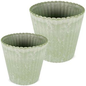 matches21 - Webshop uebertoepfe Blumentoepfe shabby Kunststoff olivgruen 2 Groessen 126347 1 9