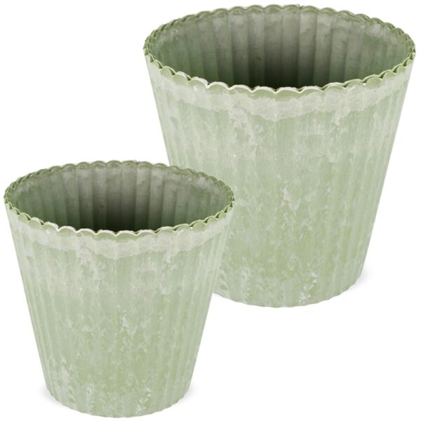 matches21 - Webshop uebertoepfe Blumentoepfe shabby Kunststoff olivgruen 2 Groessen 126347 1 7