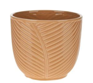 matches21 - Webshop uebertoepfe Farnstruktur Pflanzgefaesse Pflanzschalen Keramik beige 3 Groessen 125497 3 1 22