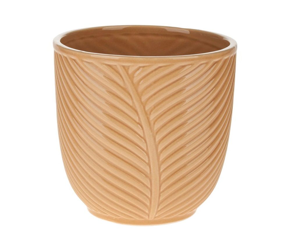 matches21 - Webshop uebertoepfe Farnstruktur Pflanzgefaesse Pflanzschalen Keramik beige 3 Groessen 125497 4 1 17