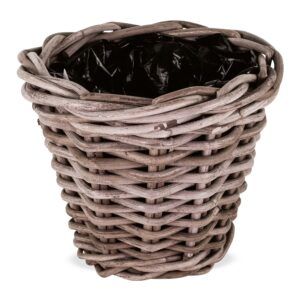 matches21 - Webshop uebertoepfe geflochten Blumenkoerbe Blumentoepfe Rattan natur 2 Groessen 126356 1 1 11