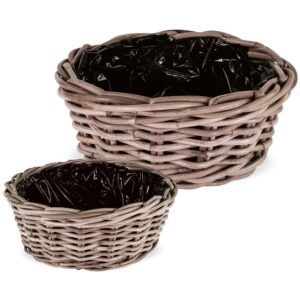 matches21 - Webshop uebertoepfe geflochten Pflanzkoerbe Blumentoepfe Rattan natur 2 Groessen 126355 1 19