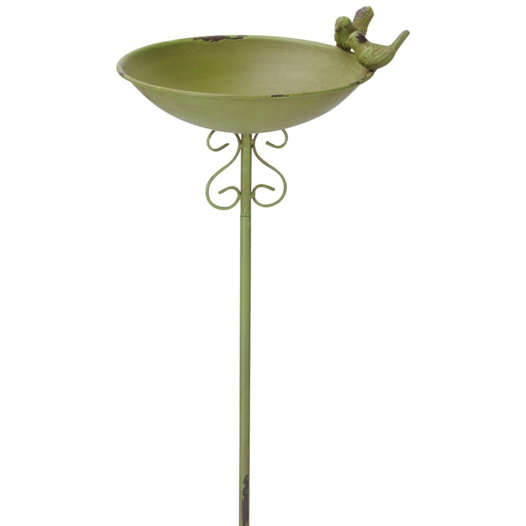 matches21 Elegante Vogeltraenken am Stab aus Eisen Frostsichere Vogelbrunnen mit Erdspiess in Weiss Braun Grau und Gruen verschiedene Ausfuehrungen Wetterfeste Gartendeko perfekt fuer Garten 5 5