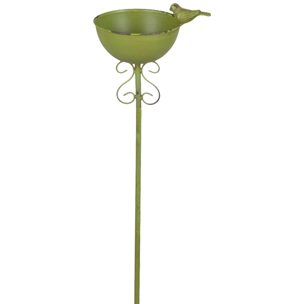 matches21 Elegante Vogeltraenken am Stab aus Eisen Frostsichere Vogelbrunnen mit Erdspiess in Weiss Braun Grau und Gruen verschiedene Ausfuehrungen Wetterfeste Gartendeko perfekt fuer Garten 8 8