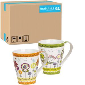 matches21 - Webshop Kaffeetassen Tassen Blumen Motive orange gruen pink Porzellan 36 Stk 11 cm 122090 1 16