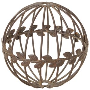matches21 - Webshop Dekorative Eisenkugeln mit Bluetenranken Gartendeko in Rost und Grau Braun als wetterfeste Outdoor Deko fuer Garten Vorgarten Terrasse und mehr 2 Groessen 15 cm und 19 cm langlebig 1 7
