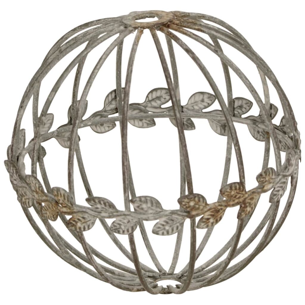 matches21 - Webshop Dekorative Eisenkugeln mit Bluetenranken Gartendeko in Rost und Grau Braun als wetterfeste Outdoor Deko fuer Garten Vorgarten Terrasse und mehr 2 Groessen 15 cm und 19 cm langlebig 2 3