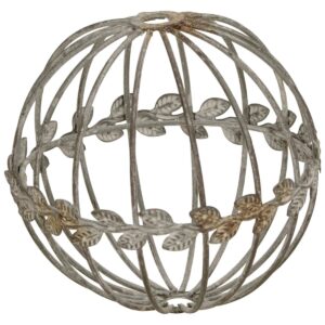 matches21 - Webshop Dekorative Eisenkugeln mit Bluetenranken Gartendeko in Rost und Grau Braun als wetterfeste Outdoor Deko fuer Garten Vorgarten Terrasse und mehr 2 Groessen 15 cm und 19 cm langlebig 2 8