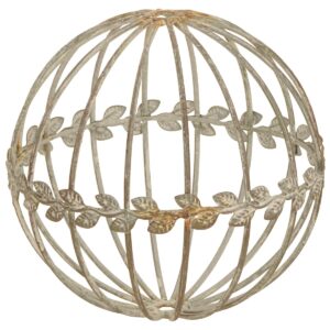 matches21 - Webshop Dekorative Eisenkugeln mit Bluetenranken Gartendeko in Rost und Grau Braun als wetterfeste Outdoor Deko fuer Garten Vorgarten Terrasse und mehr 2 Groessen 15 cm und 19 cm langlebig 4 10