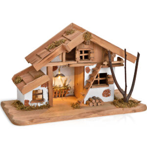 matches21 - Webshop Grosse Echtholz Weihnachtskrippe Holz Krippe Stall 39 cm 126875 1 9