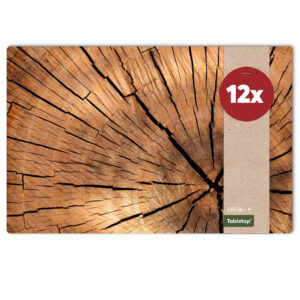 matches21 - Webshop Tischsets Platzsets Holzoptik MOTIV Holzscheibe Baumstamm 12 Stk abwaschbar 119791 1 3