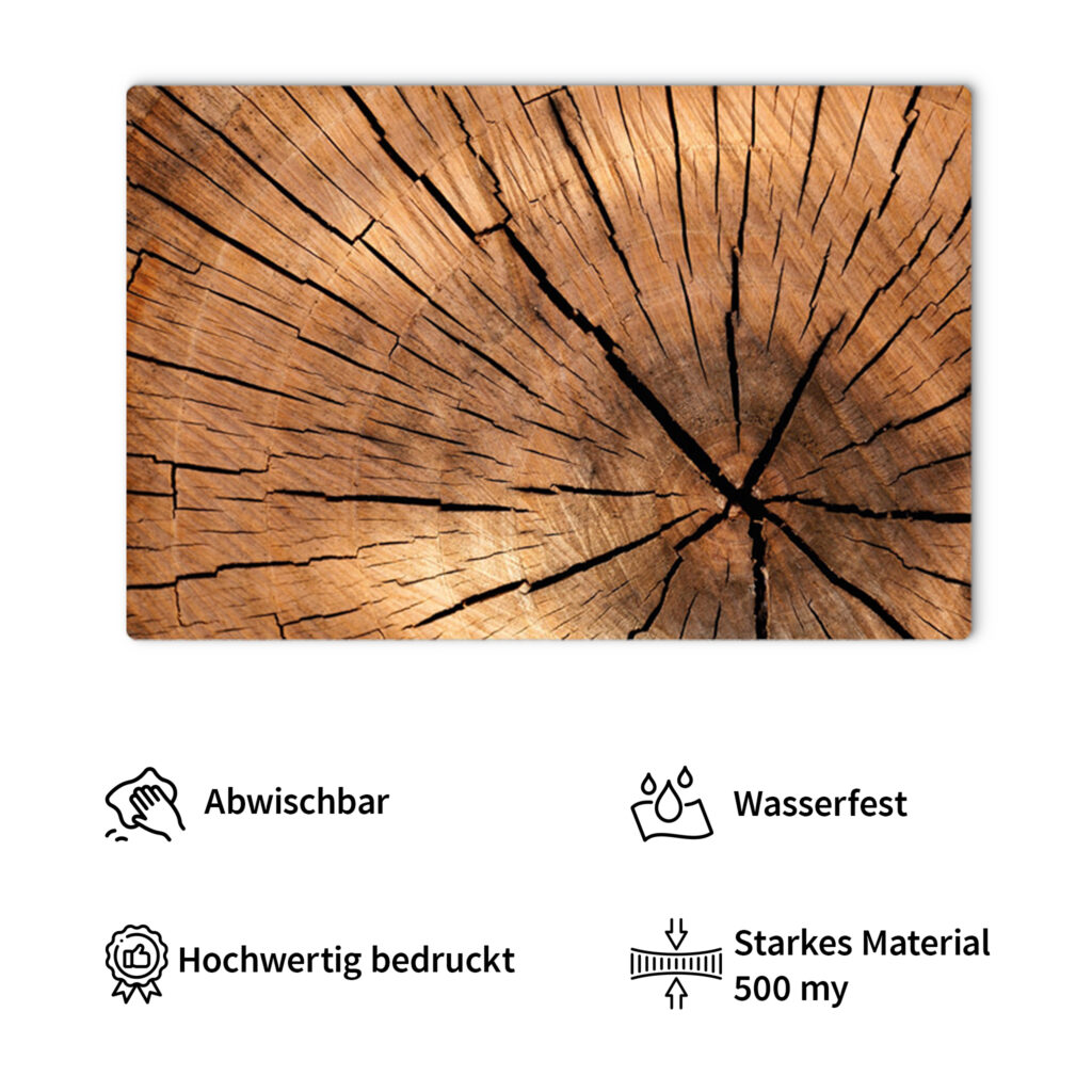 matches21 - Webshop Tischsets Platzsets Holzoptik MOTIV Holzscheibe Baumstamm 12 Stk abwaschbar 119791 3 3