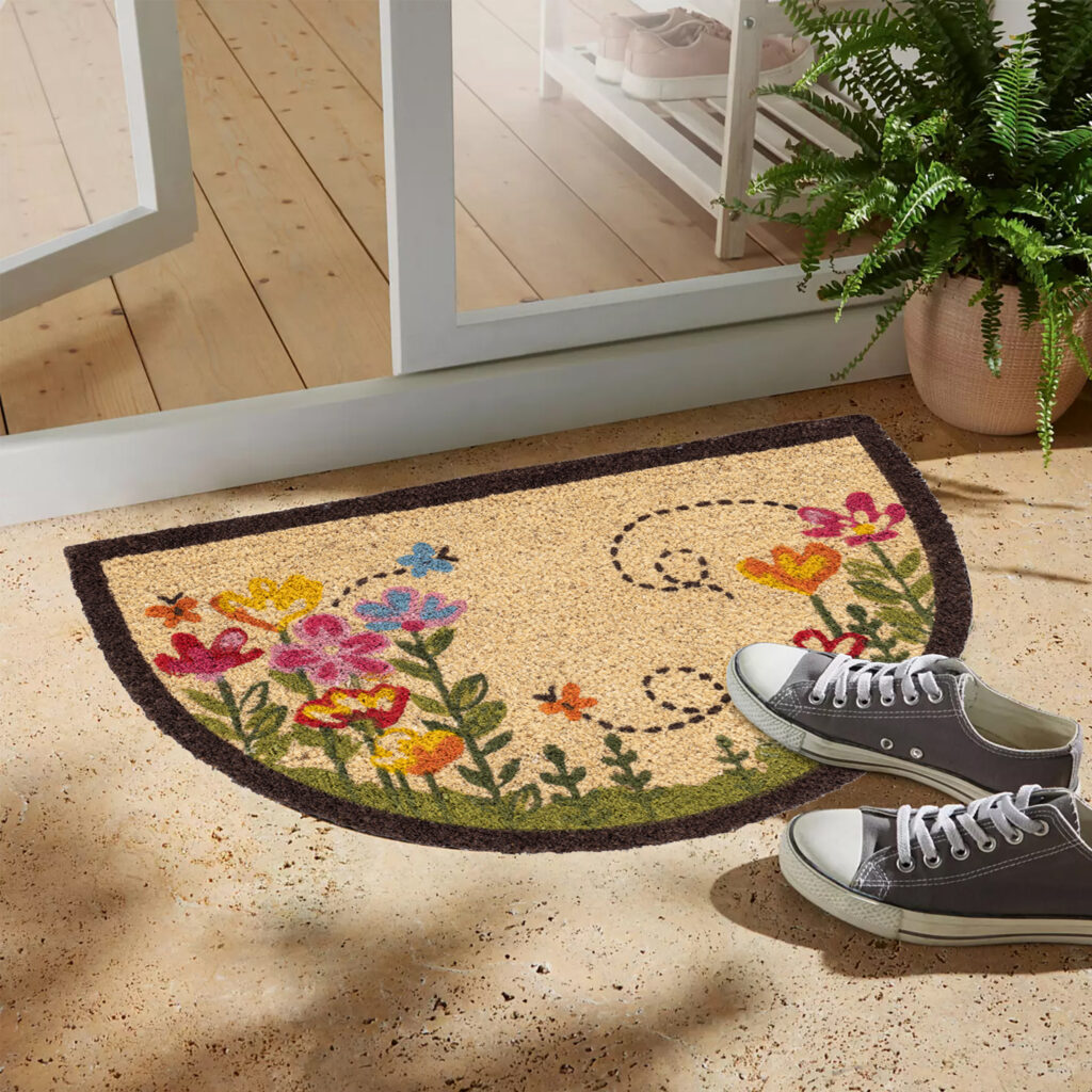 matches21 - Webshop Fussmatte Kokosmatte INDOOR bedruckt Blumen und Schmetterlingen 1 Stk 40x60 cm 124043 4 4