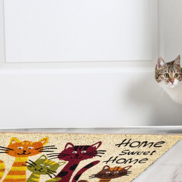 matches21 - Webshop Fussmatte Kokosmatte Indoor bedruckt 4 Katzen und Home sweet Home 1 Stk 40x60 cm 118974 4 4