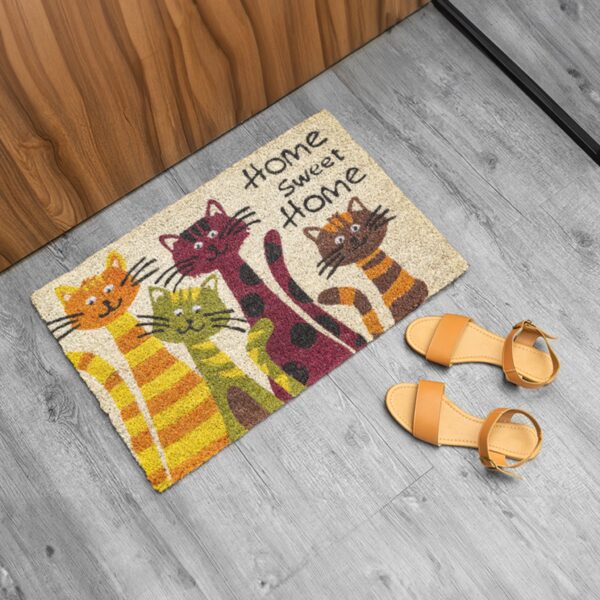 matches21 - Webshop Fussmatte Kokosmatte Indoor bedruckt 4 Katzen und Home sweet Home 1 Stk 40x60 cm 118974 6 6