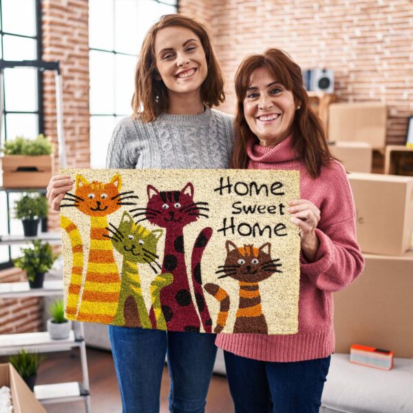 matches21 - Webshop Fussmatte Kokosmatte Indoor bedruckt 4 Katzen und Home sweet Home 1 Stk 40x60 cm 118974 7 7