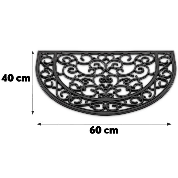 matches21 - Webshop Fussmatte Outdoor Gummi wetterfest Gusseisenoptik Ornamente halbrund 40x60 cm 118898 2 2