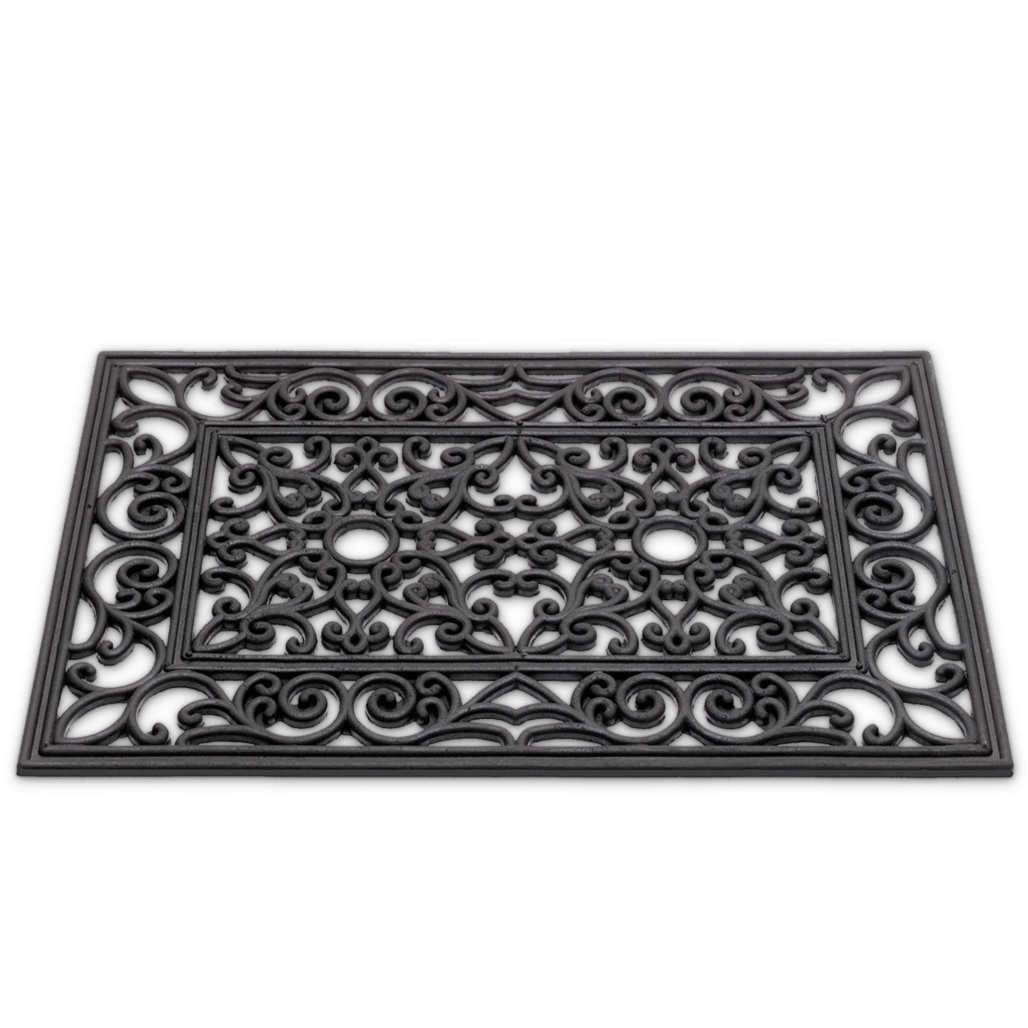 matches21 - Webshop Fussmatte Outdoor Gummi wetterfest Gusseisenoptik Ornamente rechteckig 40x60 cm 118897 9
