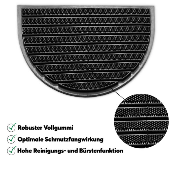 matches21 - Webshop Fussmatte Tuermatte Outdoor Gummi und Noppen wetterfest schwarz halbrund 40x60 cm 118893 3 3