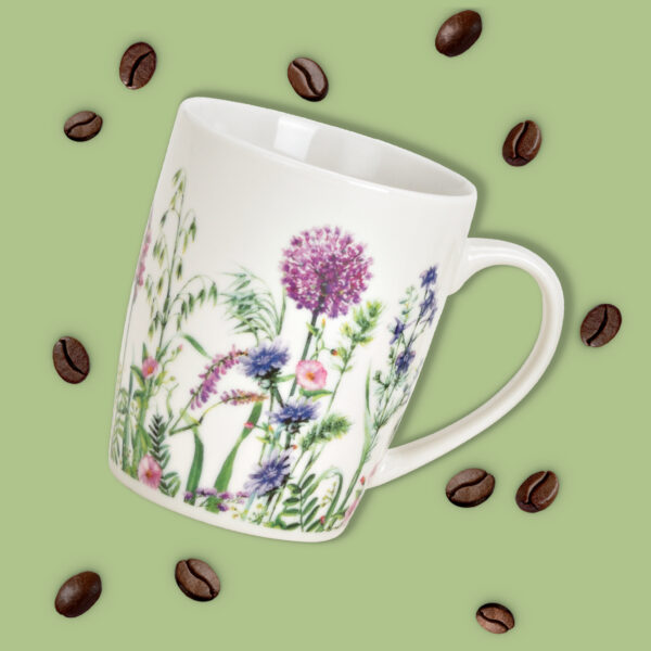 matches21 - Webshop Kaffeebecher Wildblumen Biene 4er Set Kaffee Tassen Porzellan bunt 10 cm 300 ml 128329 2 3