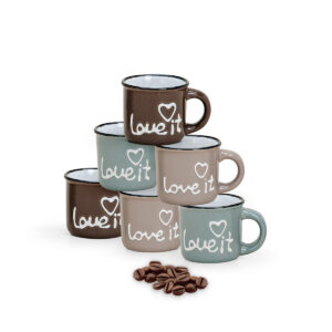 matches21 - Webshop Retro Espressotassen LOVE IT Herz Tassen 6er Set 50 ml 114401 7 14