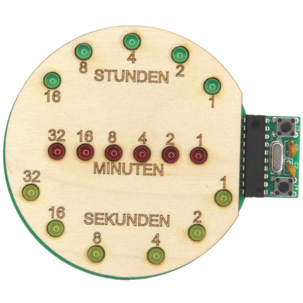 matches21 - Webshop Binaere Uhr mit LEDs und USB Anschluss Loetbausatz und Holz Bausatz Bastelset 114432 63