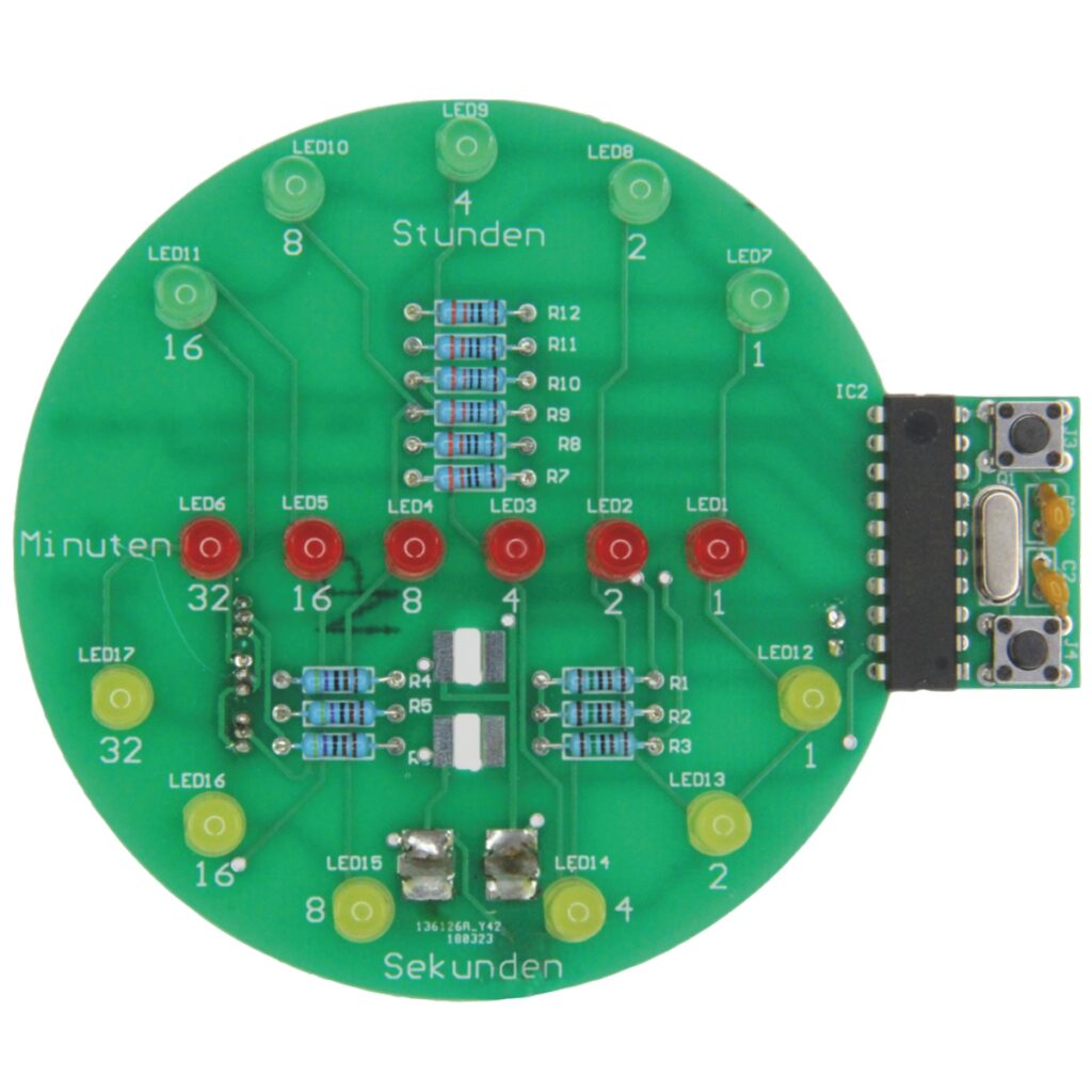 matches21 - Webshop Binaere Uhr mit LEDs und USB Anschluss Loetbausatz und Holz Bausatz Bastelset 114432 3 4