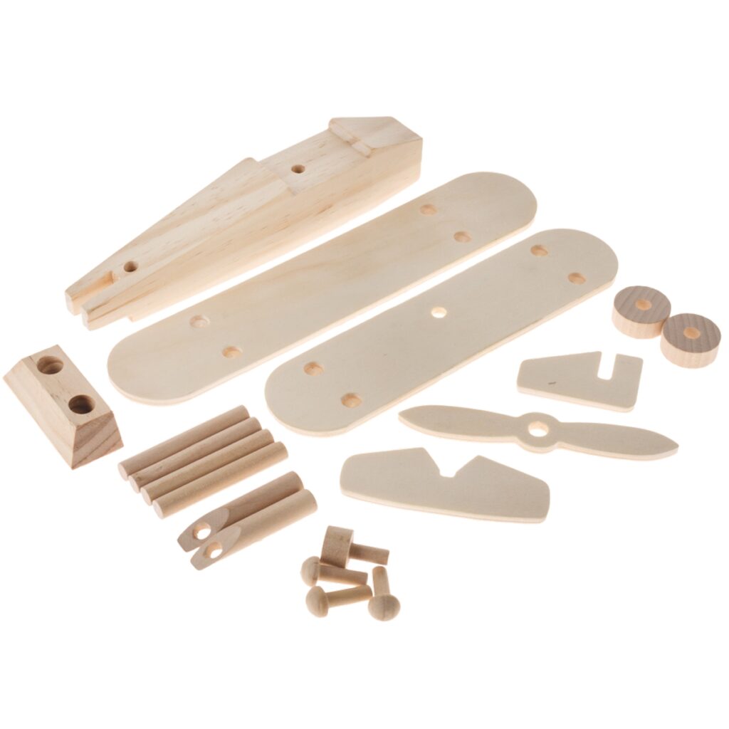 matches21 - Webshop Flugzeug Doppeldecker vorgefertigter Holzbausatz Holz Bausatz Kinder ab 7 Jahre 114442 2