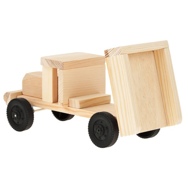 matches21 - Webshop Kipplaster Lastwagen 24x9x10 cm Holz Kinder Bausatz Werkset Bastelset ab 9 J 110542 1