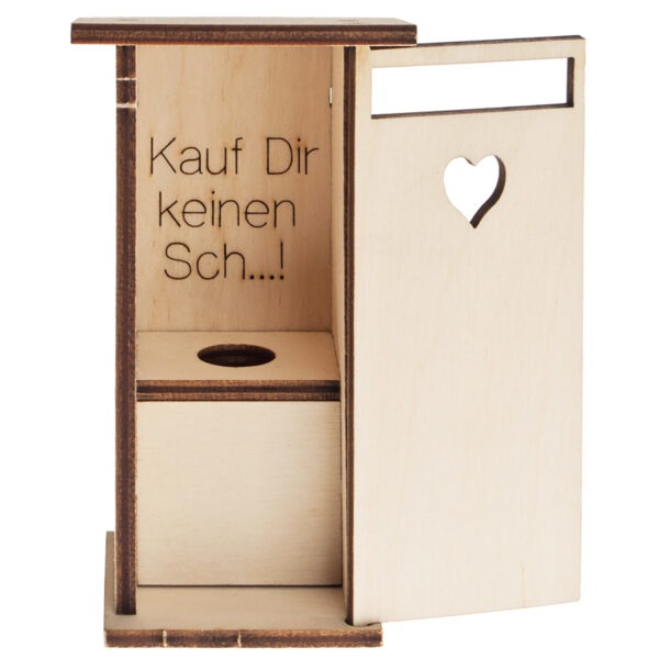 matches21 - Webshop Klohuette Toilettenhaus fuer Gutscheine Gutscheinbehaelter Steckbausatz Bastelset 108880 4 2