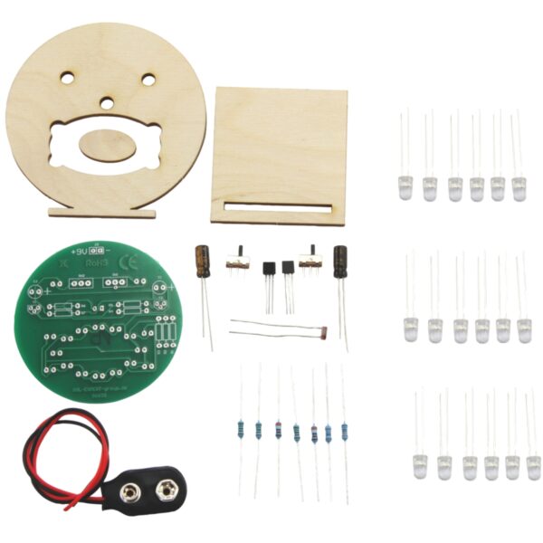 matches21 - Webshop Smiley Gesicht mit LEDs Holz Loet Bausatz vorgefertigt fuer Kinder ab 8 Jahren 114431 5 2