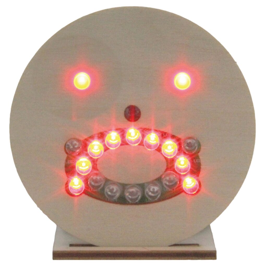 matches21 - Webshop Smiley Gesicht mit LEDs Holz Loet Bausatz vorgefertigt fuer Kinder ab 8 Jahren 114431 7 3