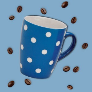 matches21 - Webshop Kaffeetassen Tassen weiss gepunktet in blau rot gelb und gruen Keramik 4er Set 11 cm 122137 6 13