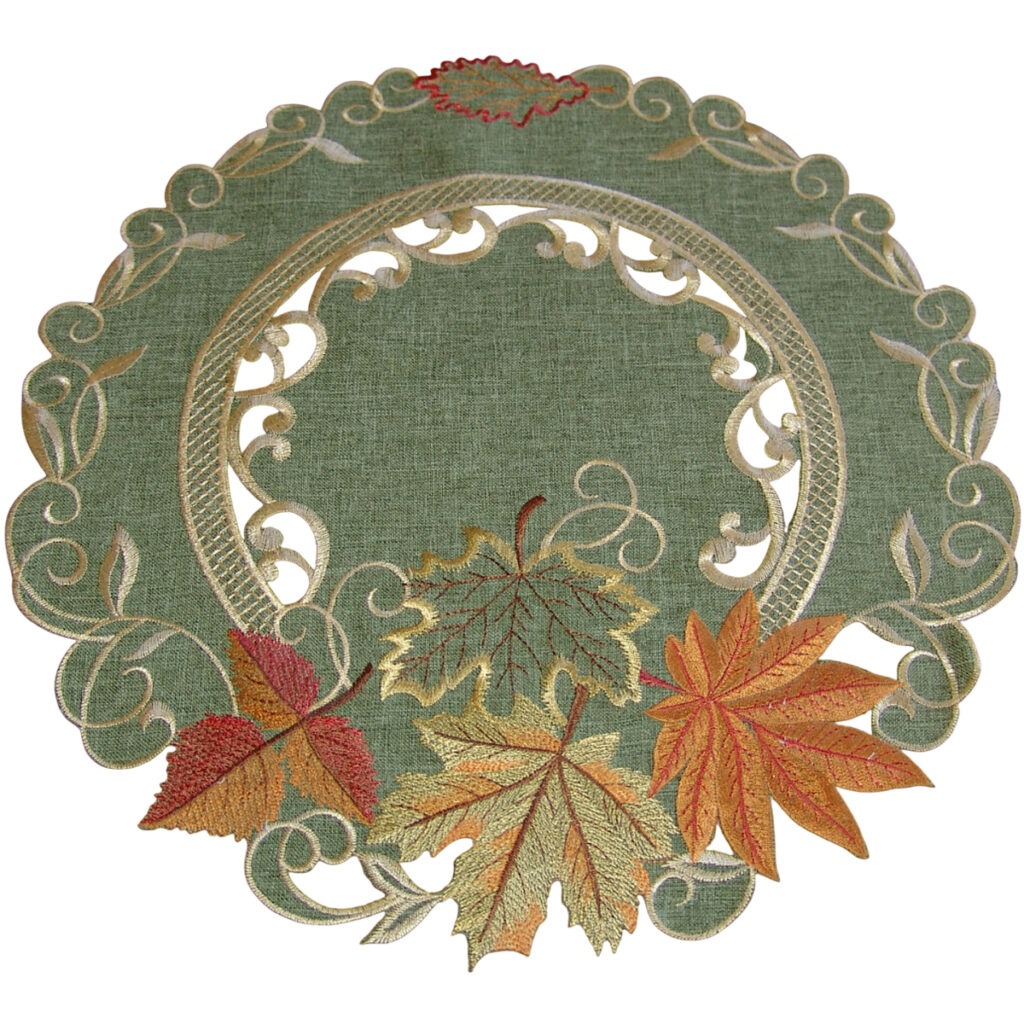 matches21 Mitteldecke Tischdecke Herbstlaub Stick bunt Tischwaesche 40 cm 121266 2 1