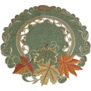 matches21 Mitteldecke Tischdecke Herbstlaub Stick bunt Tischwaesche 40 cm 121266 2 3
