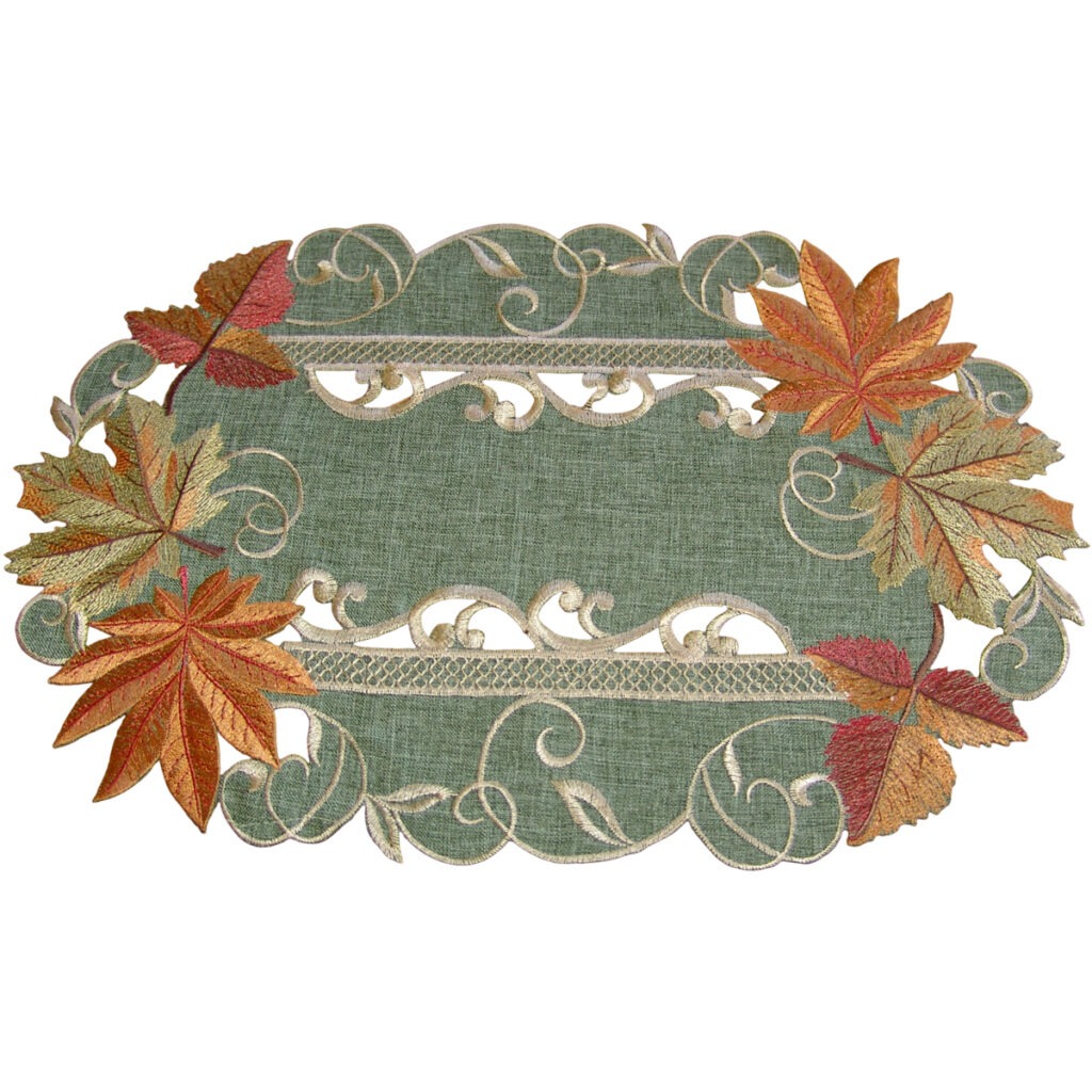 matches21 - Webshop Tischlaeufer Mitteldecke Herbstlaub Stick bunt Tischwaesche 30x45 cm 121260 1