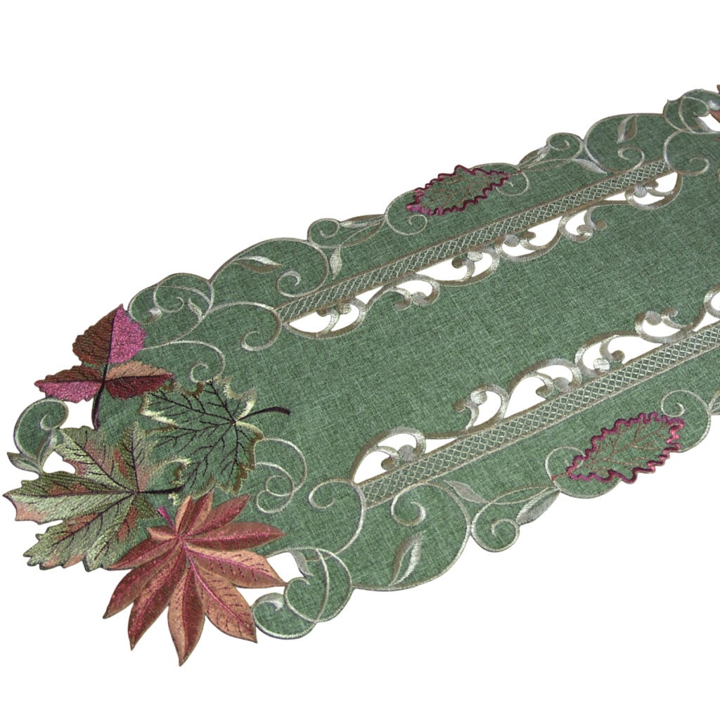 matches21 - Webshop Tischlaeufer Mitteldecke Herbstlaub Stick bunt Tischwaesche 30x70 cm 121261 1