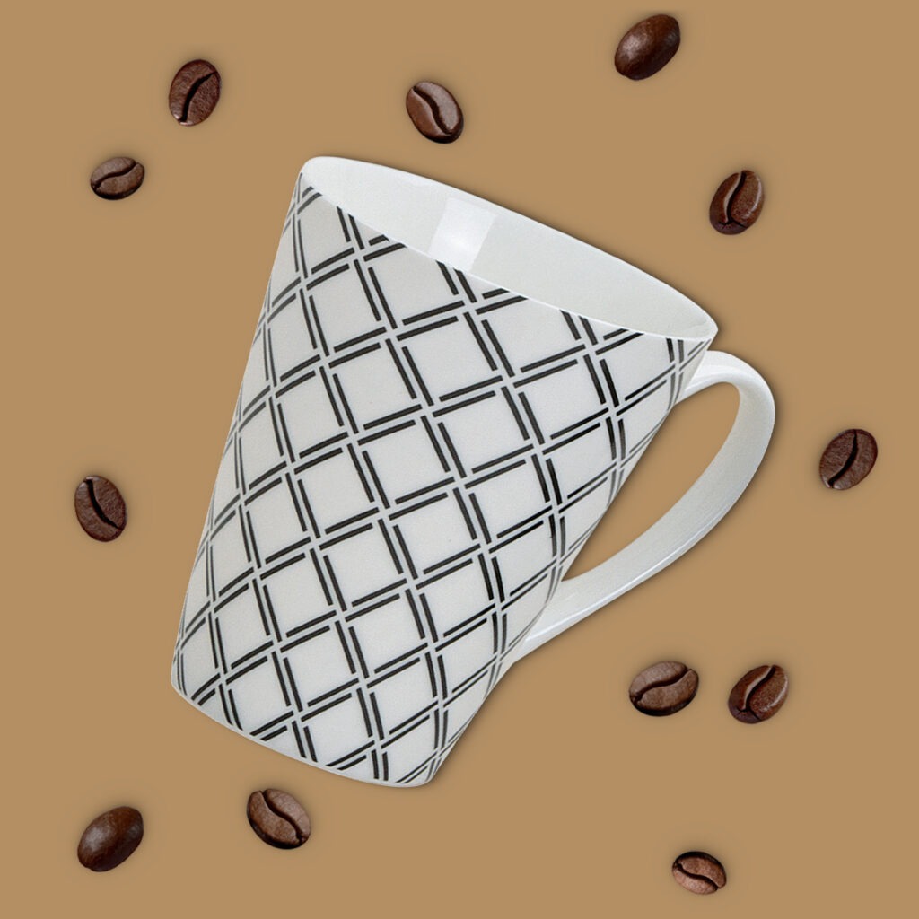 matches21 - Webshop Kaffeetassen Tassen Retro Design Muster schwarz weiss Keramik 4er Set sort 10 cm 122069 5 6