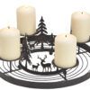 matches21 - Webshop Adventskranz Metall schwarz zum Schmuecken mit Wald und Rentieren und 4 Kerzenhalter 116771 1 3