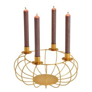 matches21 - Webshop Adventskranz fuer 4 Stabkerzen Weihnachtskranz Korb gold Metall 30x15 cm 125894 1 17