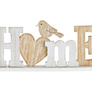 matches21 - Webshop Aufsteller HOME Schriftzug Herz Vogel Dekoaufsteller weiss braun Holz 30x13x4 cm 125931 1 23